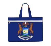 DRTGEDS Michigan State Flag Canvas Document Bag Organizer Handbag For Travel And Leisure Weekends, Black, One Size