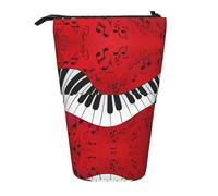 DRTGEDS Music Note Piano Standing Stationery Bag telescopic Pen Pouch Holder Makeup Organizer,Pencil Case