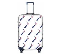 DRTGEDS New Zealand Flag Map Printing Elastic Luggage Protector Large Suitcase Cover, Side Invisible Zippers For Travel Business, White, S