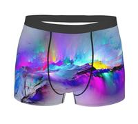 DRTGEDS Northern Lights Painting Boxer Briefs, Moisture Wicking & Breathable,Underwear for Men, Black, Large