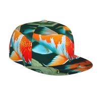 DRTGEDS Pretty Koi Fish Custom Baseball Cap with Image,Men's Hat,Snapback Flat Brim Baseball Cap, Pretty Koi Fish, One size