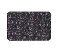 DRTGEDS Purple Black Goth Spooky Printing Bath Mat,Non-Slip Diatomaceous Bath Mats for Bathroom,Shower Mat,Easy to Clean,23.6" X 15.7"