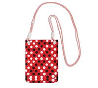 DRTGEDS Red White Polka Dot Print Travel Crossbody Bag with Shoulder Strap for Any Phone, Keys, Wallet, Pink, One Size