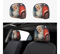 DRTGEDS santa claus car headrest cover seat headrest protector trucks interior accessories decoration universal fit