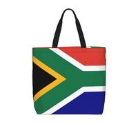 DRTGEDS South Africa Flag Tote Bags for Women Polyester Tote Bags with Pockets Top Handle for Work, Black/White, One Size