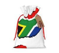 DRTGEDS South African Flag Map Printing 8.3x11.8 In Durable Christmas Bag With Kraft Tag For Christmas Birthday Party Gift Wrapping