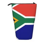 DRTGEDS South African flag Standing Stationery Bag telescopic Pen Pouch Holder Makeup Organizer,Pencil Case