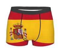 DRTGEDS Spanish flag Men's 1 Pack Stretch Boxer Brief,Moisture-Wicking Underwear, Black, L