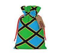 DRTGEDS Tanzania Flag Printing 8.3x11.8 In Durable Christmas Bag With Kraft Tag For Christmas Birthday Party Gift Wrapping