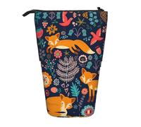 DRTGEDS Telescopic Cat Pencil Holder Telescopic Pencil Organizer Cosmetic Bag Makeup Bag, black, standard size, Fashion Prints