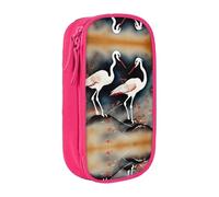 DRTGEDS Two Japanese Cranes Flying Traditional Painting Cute Pencil Case, Aesthetic Pen Pouch, Colored Pencil Bag With Zipper, Kawaii Stationery Storage