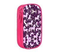 DRTGEDS Unicorns Red Cute Pencil Case, Aesthetic Pen Pouch, Colored Pencil Bag With Zipper, Kawaii Stationery Storage