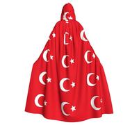 DRTGEDS Vampire Print Flag Turkey Vampire Halloween Hooded Cape for Costume Balls Stage Use,Stage Costumes Large Hooded Cape