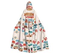 DRTGEDS Welcome To Switzerland Halloween Hooded Cloak Vampire Print Cape for Dance Costumes Stage Costume Large Hooded Cape