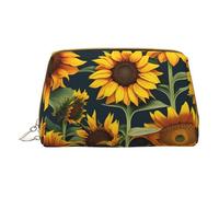 DRTGEDS Wild Flower Sunflower Travel Toiletry Bag,Makeup Bag For Purse Travel Makeup Pouch Mini Cosmetic Bag For Women, White, One Size