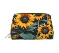DRTGEDS Wild Flower Sunflowers Travel Toiletry Bag,Makeup Bag For Purse Travel Makeup Pouch Mini Cosmetic Bag For Women, White, One Size