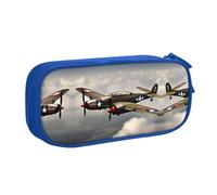 DRTGEDS World War 2 Pencil Case Large Capacity Pencil Pouch Pen Bag, Stationery Pouch Pen Case for Office, Blue, One Size, Sport
