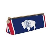 DRTGEDS Wyoming State Flag Fashion Pencil Case,Portable Pen Pouch,Stationery Zipper Cute Storage Bag,For Office,Travel, White, One Size, Fashion