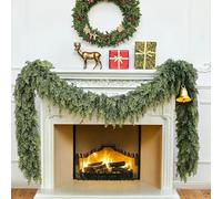 DRTLPMB Christmas Cedar Garland Artificial Vine 5.9ft Door Decoration | Cedar Pine Hanging Plant Decoration for Front Door Mantels Stair Indoor and Outdoor Christmas Holiday Winter