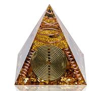 DRTMLY Orgone Pyramid, Small Orgonite Healing Crystals Pyramid for Positive Energy with Tiger's Eye Stones for Resist Stress, Bring Good Luck and Wealth