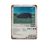 DRTRW Kendrick Lamar Good Kid, M.A.A.d City Album Poster Retro Posters Metal Tin Sign Chic Art Retro Iron Painting Bar People Cave Cafe Family Garage Poster Wall Decoration 12x16inch(30x40cm)