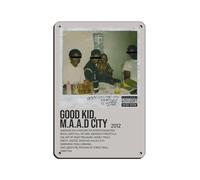 DRTRW Kendrick Lamar Good Kid, M.A.A.d City Album Poster Tin Sign Vintage Metal Pub Club Cafe Bar Home Wall Art Decoration Posters Retro 8x12inch(20x30cm)