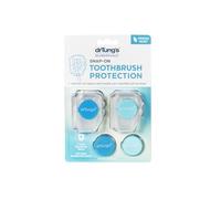 DrTung's Snap-On Toothbrush Protector, Releases Vapor from Essential Oils to Help Protect your toothbrush (2 Pack) (colors may vary)