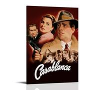 DRU I WQBRBH Movie Casablanca Aesthetic Wall Art Poster for Living Room Bedroom Decorative Painting Cover Print 20x30inch(50x75cm) Frame-style