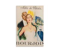 DRU I WQBRBH Retro Soir De Paris Bourjois Aesthetic Wall Art Poster for Living Room Bedroom Decorative Painting Cover Print 08x12inch(20x30cm) Unframe-style