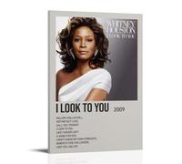 DRU I WQBRBH Whitney Houston Aesthetic Wall Art Poster for Living Room Bedroom Decorative Painting Cover Print 24x36inch(60x90cm) Frame-style