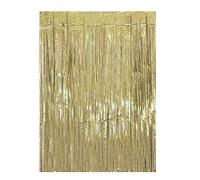 Drucilla Tinsel Curtain Backdrop Shimmer Foil Fringe Curtains Streamers, Metallic Self Adhesive Tinsel Party Decoration Background for Birthday Wedding Christmas New Year Party, 1 * 2m, CGold