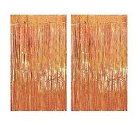 Drucilla Tinsel Curtains, Pack of 2 Tinsel Glitter Curtain, Foil Fringes, Metallic Streamers Background for Parties, Photo, Birthday Decoration, Wedding, 1 m x 2 m, Rose Gold
