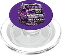 Drug Overdose Awareness Purple Ribbon Supporting Fighters PopSockets PopGrip for MagSafe