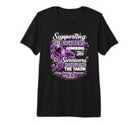 Drug Overdose Awareness Purple Ribbon Supporting Fighters Premium T-Shirt
