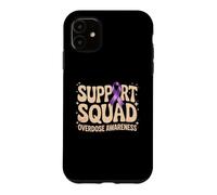 Drug Overdose Awareness Ribbon Purple Support Squad Recovery Case for iPhone 11