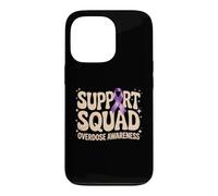 Drug Overdose Awareness Ribbon Purple Support Squad Recovery Case for iPhone 13 Pro
