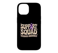 Drug Overdose Awareness Ribbon Purple Support Squad Recovery Case for iPhone 14