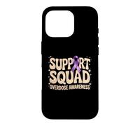 Drug Overdose Awareness Ribbon Purple Support Squad Recovery Case for iPhone 16 Pro