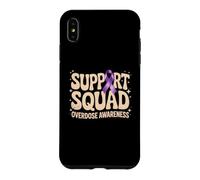 Drug Overdose Awareness Ribbon Purple Support Squad Recovery Case for iPhone XS Max