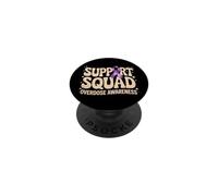 Drug Overdose Awareness Ribbon Purple Support Squad Recovery PopSockets Adhesive PopGrip