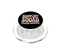Drug Overdose Awareness Ribbon Purple Support Squad Recovery PopSockets PopGrip for MagSafe