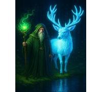 Druid's Mystic Notebook: An 8.5x11 Inch Journal with Grid Pages for Magical Ideas and Forest Inspirations