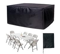 DRUKELIN Patio Furniture Covers, Extra Large Waterproof Outdoor Table Cover 130x75x71cm, Black 420D Rectangular Patio Furniture Set Sofa Covers, Resistant for Rain Snow Dust Sunscreen Windproof