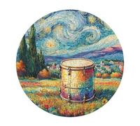 Drum 120 Piece Round Puzzle Musical Instrument Music Animal Shape Durable Premium Puzzle Stress Relief Relaxing Activity Home Decor Challenging Educational 120 PCS