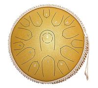 Drum 15 Note Steel Tongue Drum 14 Inch Tank Drum, Hand Pan Drum Percussion Instrument D-Key Handpan Drum with Bag, for Musical Education Concert Mind Healing Yoga