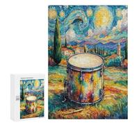 Drum 300 Piece Jigsaw Puzzles All Ages Musical Instrument Music Jigsaws Evening Wind-Down Activity Challenging Home Decor Stress Relief 300 PCS