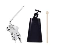 Drum accessory combo metal clamps including universal ball clamp and cowbell drum stick for easy expansion of percussion on the drum