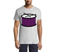 Drum and Sticks Art Crew Neck Cotton Men's T-Shirt Ash Medium