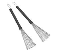 Drum Brush, 2PCS Retractable Rubber Stainless Stee Wire Brushes Jazz Percussion Accessories for Kids Adults Rock Band Jazz Folk Students