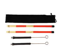 Drum Brush Bamboo Stick Set Soft Handle Easy to Play Percussion Instrument Accessories with Storage Bag for Drummers Musicians Rubber Steel Wire Bamboo